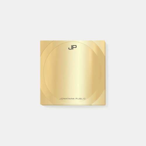 Monogram Template Professional Trendy Faux Gold Post_it Notes
