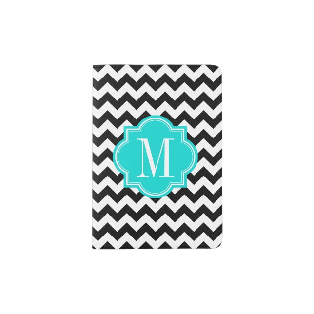 Monogram Template Quatrefoil Label Passport Holder (Front)