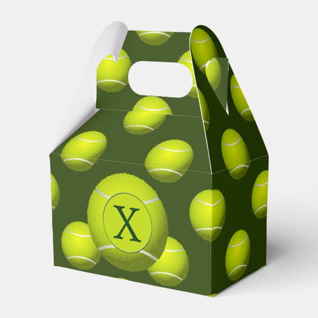 Monogram Tennis Balls Sports pattern, Favor Boxes (Front Side)