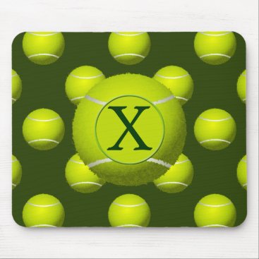 Monogram Tennis Balls Sports pattern, Mouse Pad