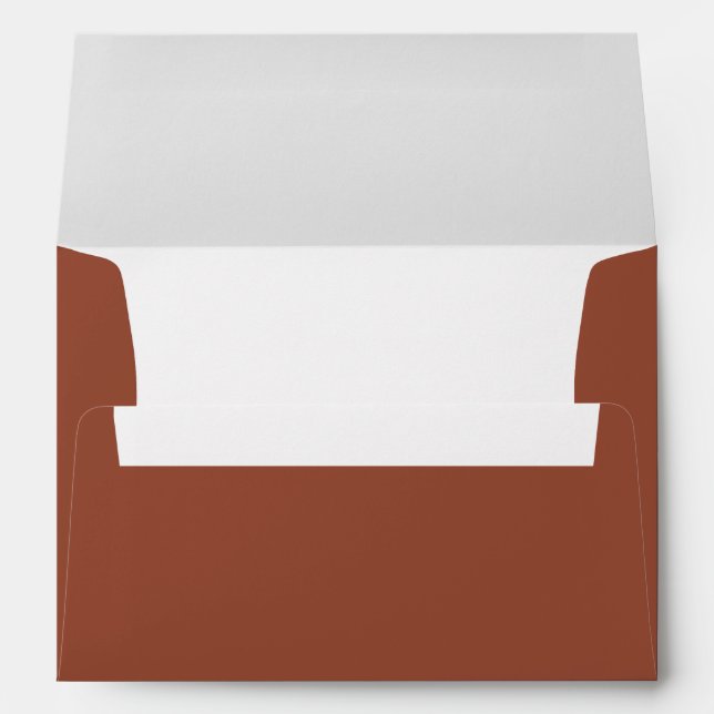 Monogram Terracotta Burnt Orange Elegant Wedding Envelope (Back (Bottom))