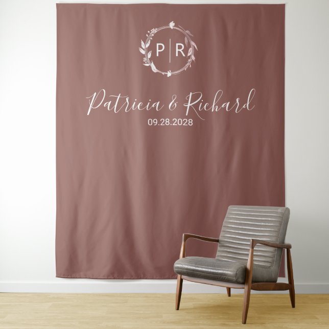 Monogram Terracotta Wedding Backdrop (In Situ)