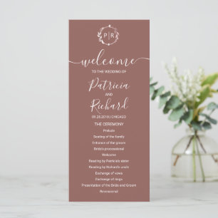 Monogram Terracotta Wedding Program
