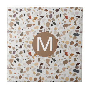 Monogram Terrazzo Modern Stone look  Ceramic Tile