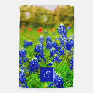 Monogram Texas Bluebonnets & Indian Paintbrush Garden Flag