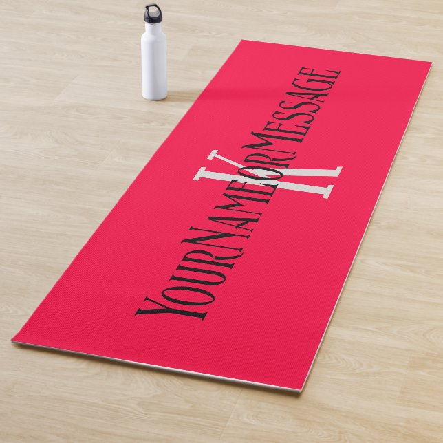 Monogram Text || Beautiful American Rose Red Yoga Mat (In Situ)