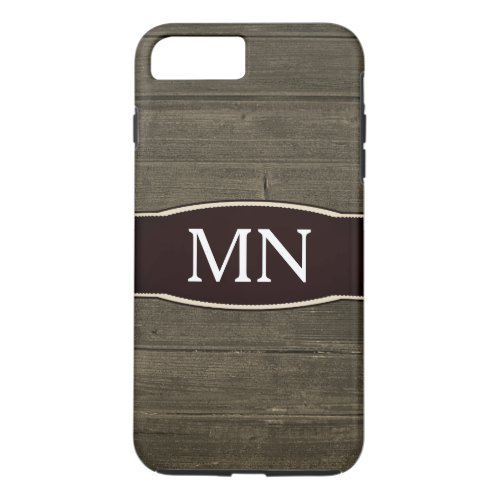 Monogram Texture faux wood grain iPhone 8 Plus7 Plus Case