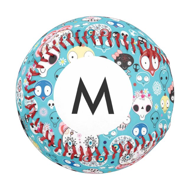 Monogram Texture laughing skull Baseball (Front Left)