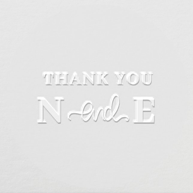 Monogram Thank You Modern Elegant Script Embosser (Design)