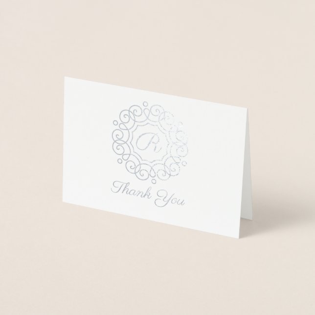 Monogram Thank You or Any Occasion Foil Card (Front)