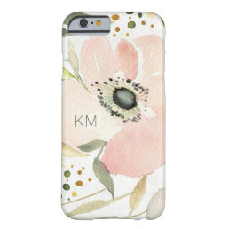 Monogram | The Joy of White | Watercolor Floral Barely There iPhone 6 Case