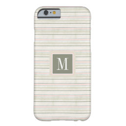 Monogram | The Joy of White | Watercolor Stripes Barely There iPhone 6 Case