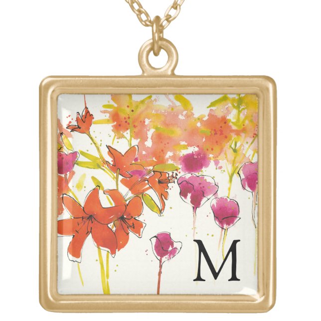 Monogram | The Plum of Patty Gold Plated Necklace (Front)