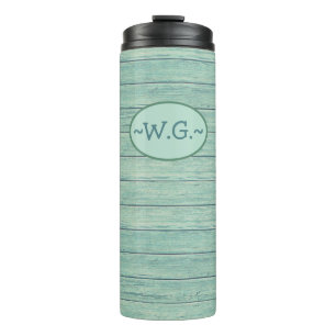 Monogram Thermal TumbDriftwood Beach design.Jade Tumbler
