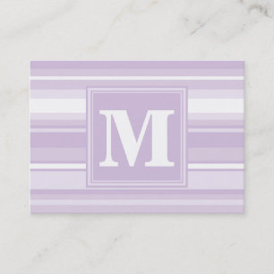 Monogram thistle purple stripes business card