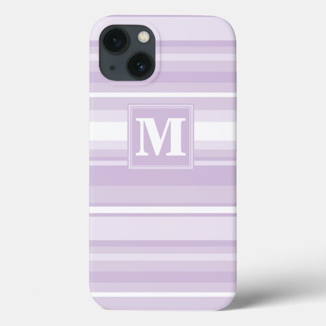 Monogram thistle purple stripes Case-Mate iPhone c Case-Mate iPhone Case (Back)