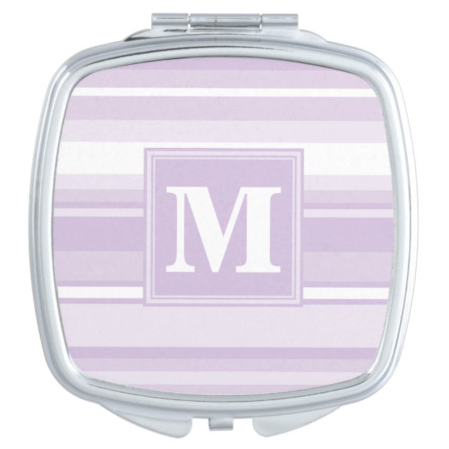 Monogram thistle purple stripes compact mirror (Front)