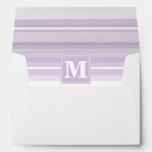 Monogram thistle purple stripes envelope