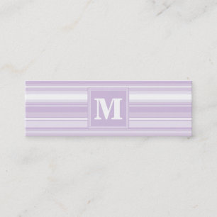 Monogram thistle purple stripes mini business card