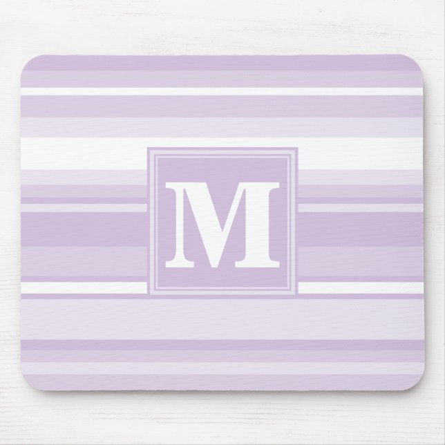 Monogram thistle purple stripes mouse pad (Front)