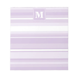 Monogram thistle purple stripes notepad