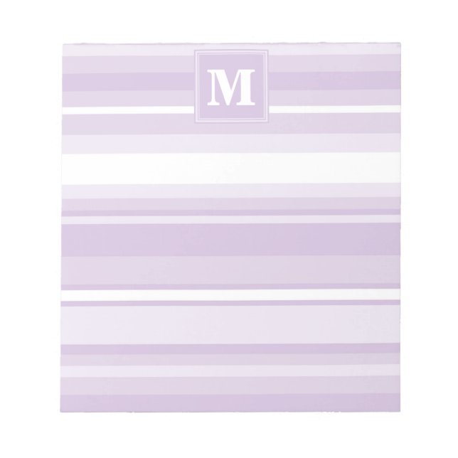 Monogram thistle purple stripes notepad (Front)