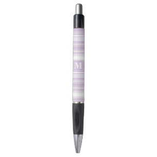 Monogram thistle purple stripes pen