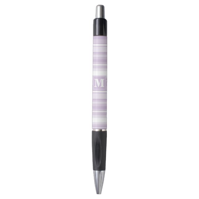 Monogram thistle purple stripes pen (Front Vertical)