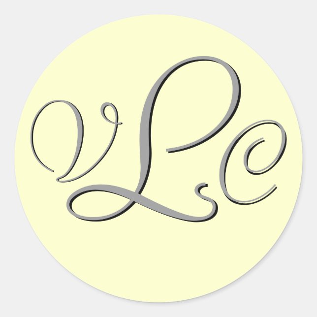 Monogram Three Cream and Grey Sticker (Front)