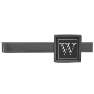 G Letter Initial Monogram Tie Clip & Chain Classic Design Silver Tone Tie  Bar Men's Jewelry