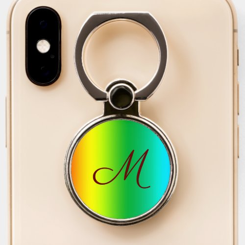 Monogram Tie Dye Mid Spectrum Colors   Phone Ring Stand