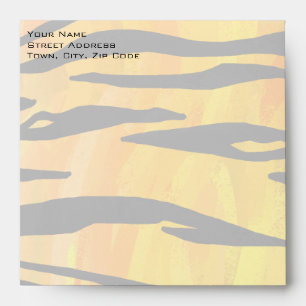 Monogram Tiger Black and Orange Print Pattern Envelope