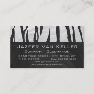 Monogram Tiger Black and White Print Business Card