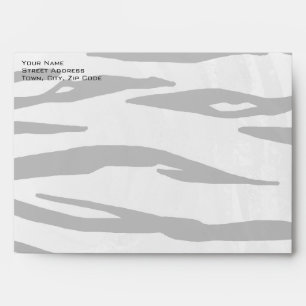 Monogram Tiger Black and White Print Envelope