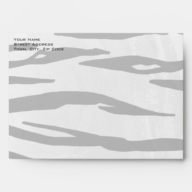 Monogram Tiger Black and White Print Envelope (Front)