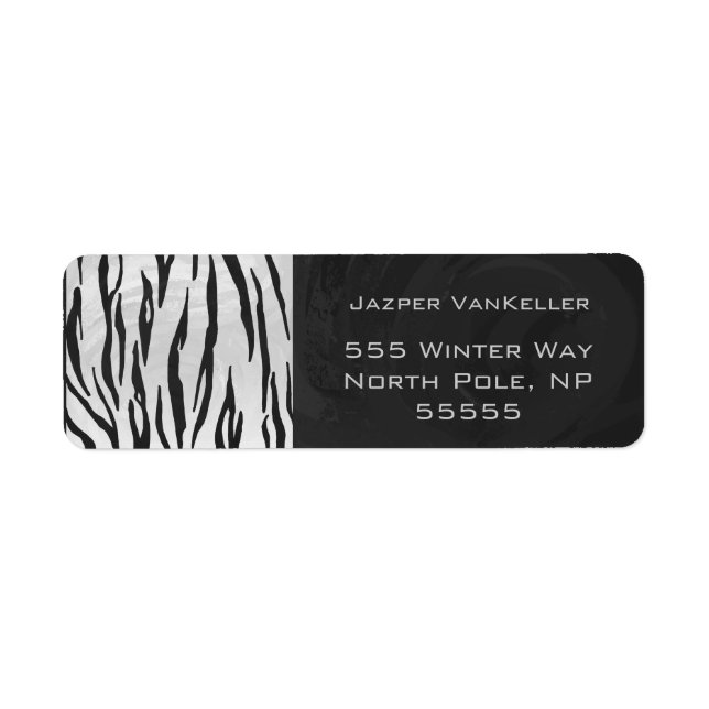 Monogram Tiger Black and White Print Label (Front)