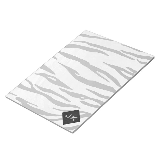 Monogram Tiger Black and White Print Notepad (Angled)