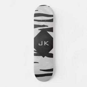 Monogram Tiger Black and White Print Skateboard Deck