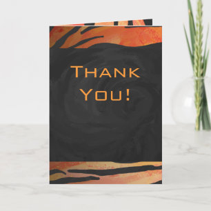 Monogram Tiger Hot Orange and Black Print Pattern Card