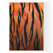 Monogram Tiger Hot Orange and Black Print Pattern Cards (Inside (Left))