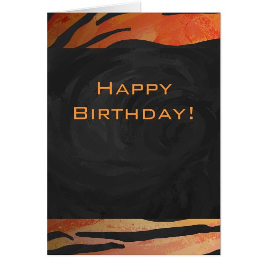 Monogram Tiger Hot Orange and Black Print Pattern Cards (Front)