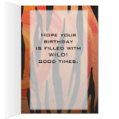 Monogram Tiger Hot Orange and Black Print Pattern Cards (Inside (Right))