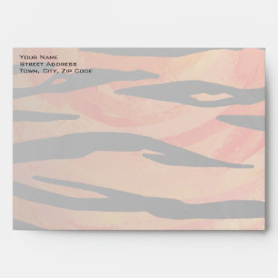 Monogram Tiger Hot Orange and Black Print Pattern Envelope