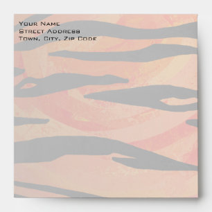 Monogram Tiger Hot Orange and Black Print Pattern Envelope