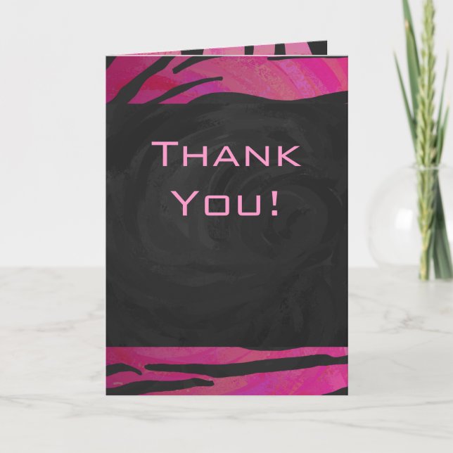 Monogram Tiger Hot Pink and Black Print Pattern Card (Front)