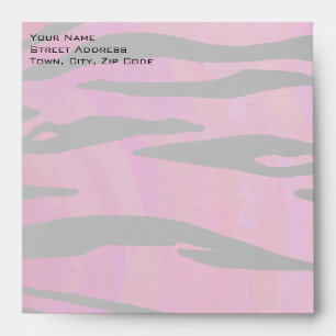 Monogram Tiger Hot Pink and Black Print Pattern Envelope