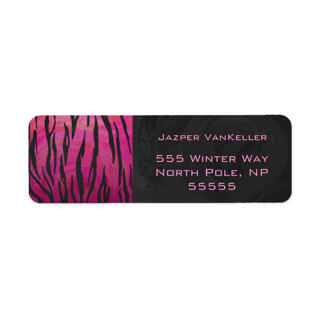 Monogram Tiger Hot Pink and Black Print Pattern Label (Front)