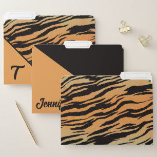 Monogram Tiger Print File Folder