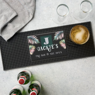 Monogram TIki Bar Tropical Palm Mat
