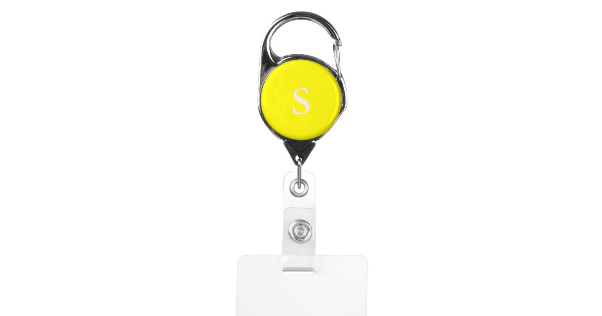 Monogram Titanium Yellow Badge Holder Zazzle